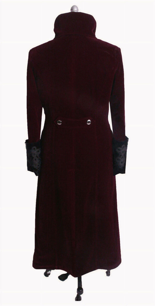 Ladies Court Coat Burgundy Wine Red