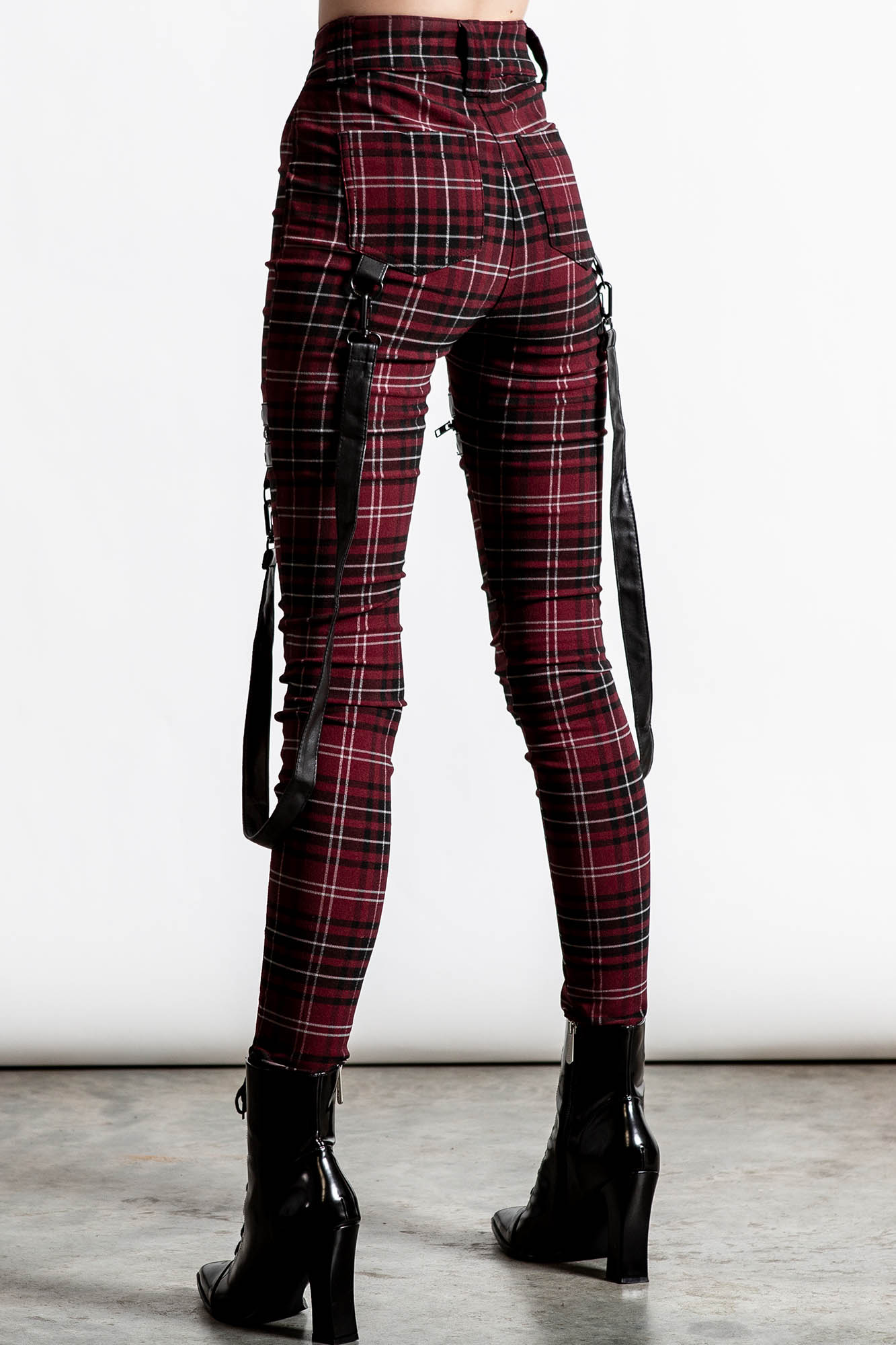 Dead Resistance Skinny Broek Blood Tartan