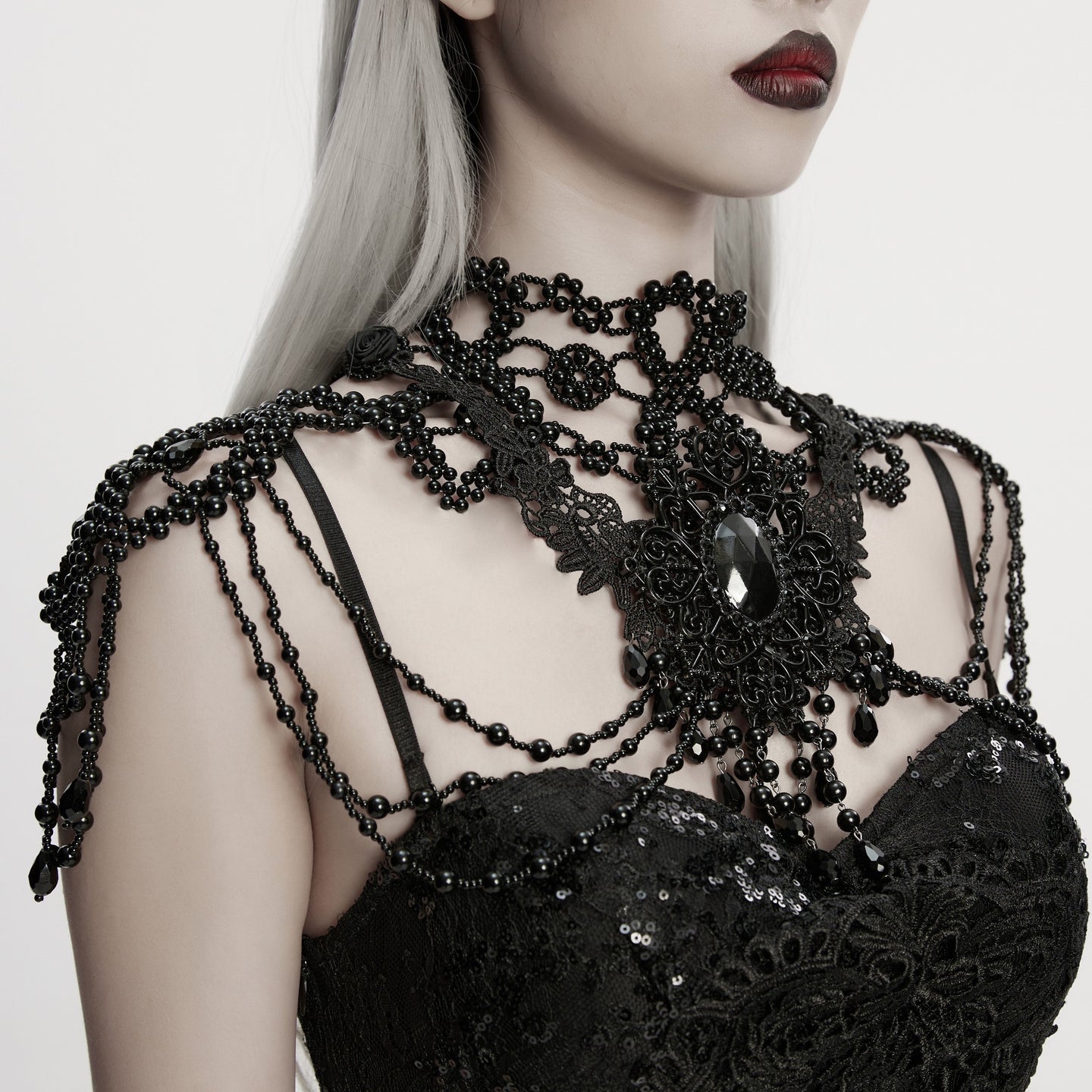 Beads & Roses Choker Shoulder Piece