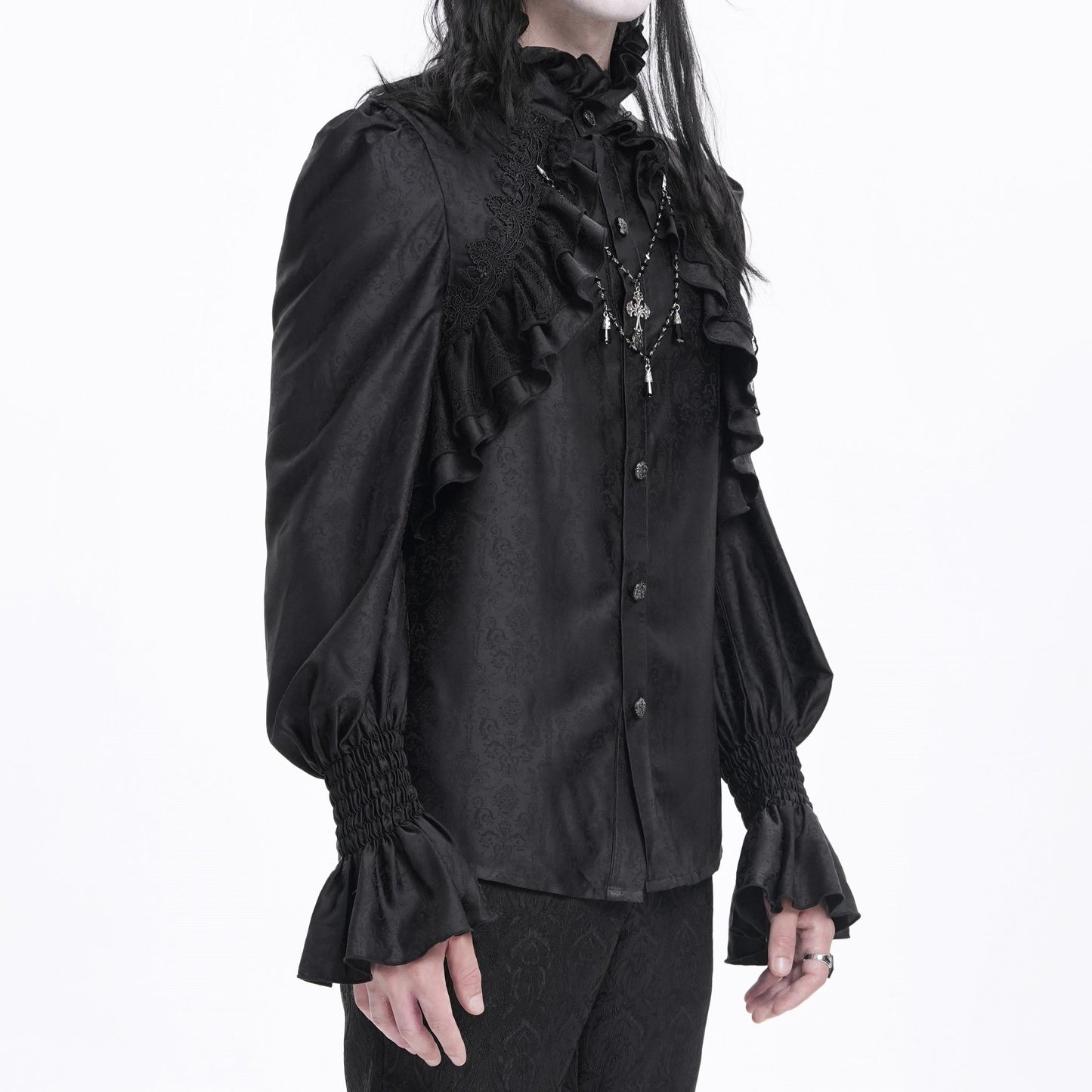 Devil Fashion SHT12401 men's shirt romantic gothic side view