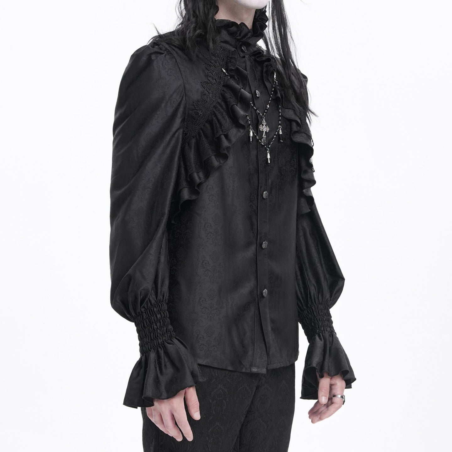 Devil Fashion SHT12401 men's shirt romantic gothic side view