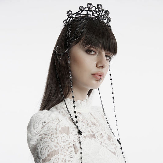 Skulls Tiara Kroon Zwart