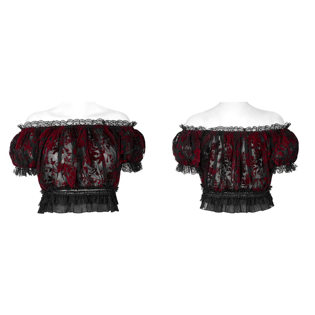 Full of Hope Top Zwart - Rood