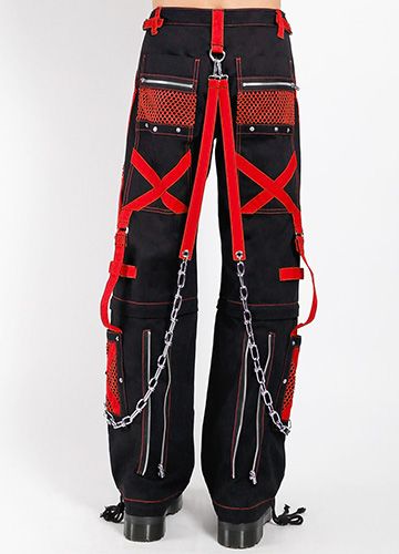 Symbol Zip Off Broek Zwart - Rood