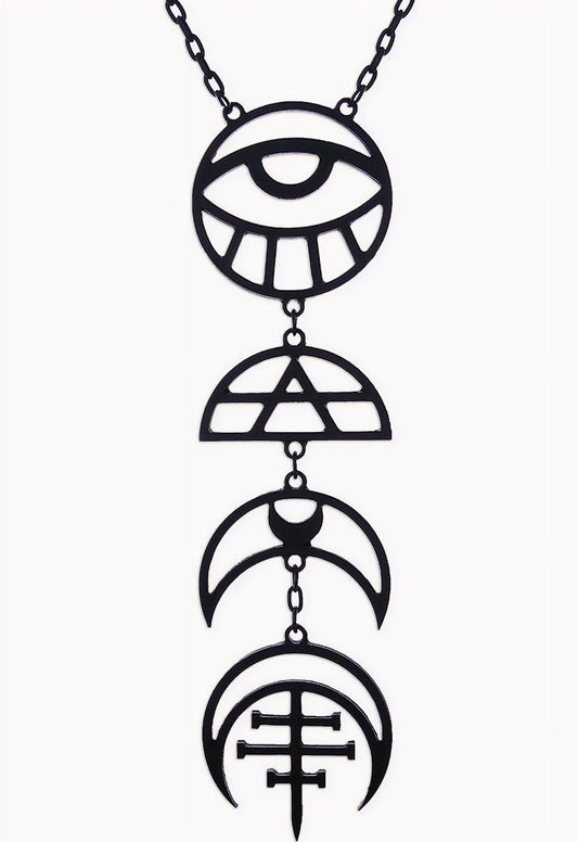 All Seeing Moon Black Halsketting