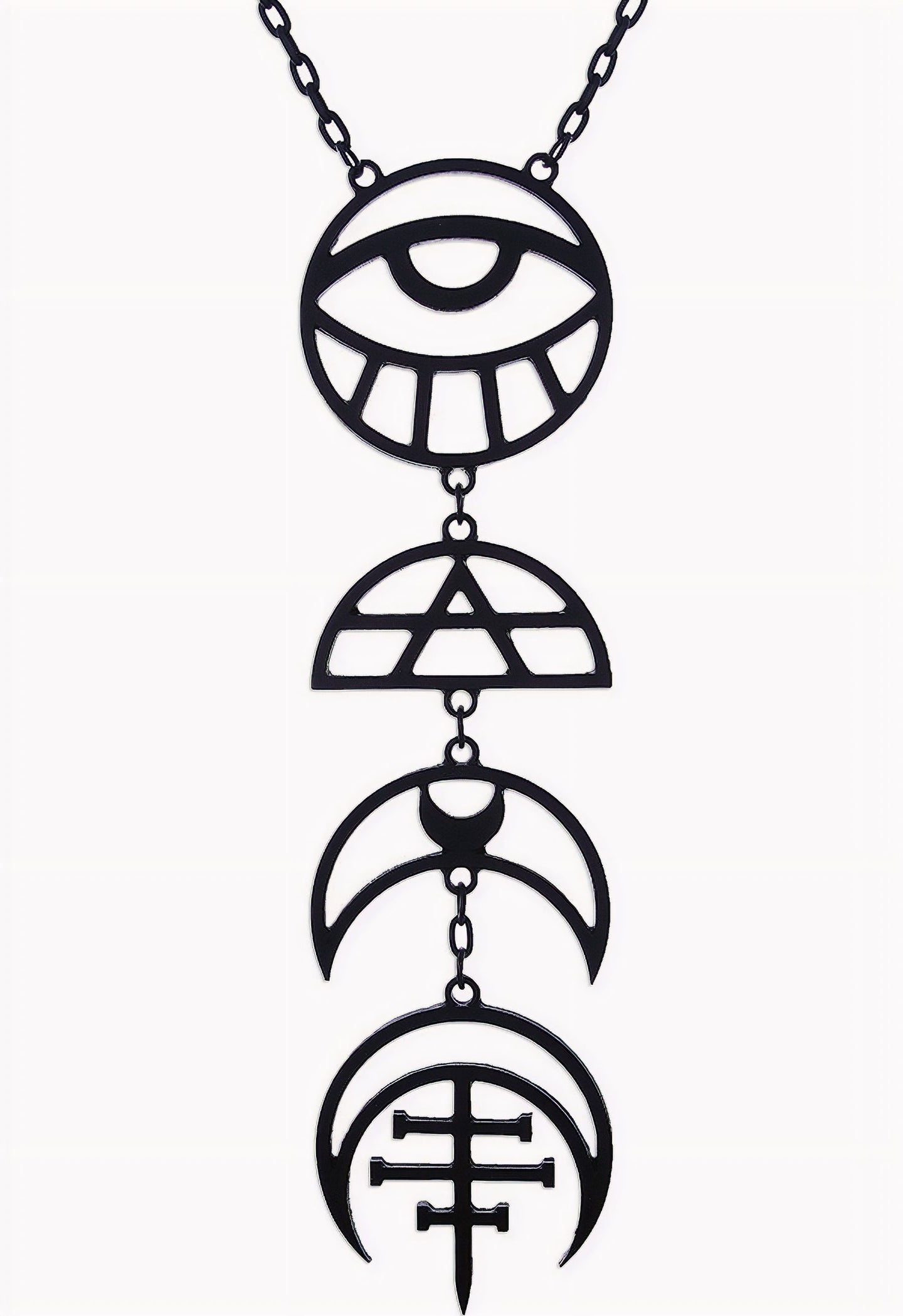 All Seeing Moon Black Necklace