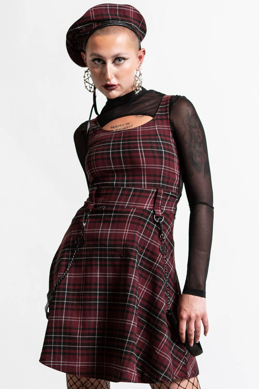 Killstar Crash Jurk Blood Tartan