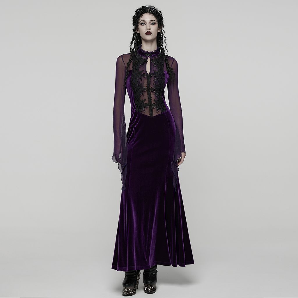 Sweet Dreams Maxi Jurk Paars - Zwart