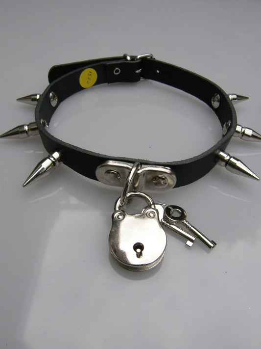 Halsband Medium Spikes & Padlock