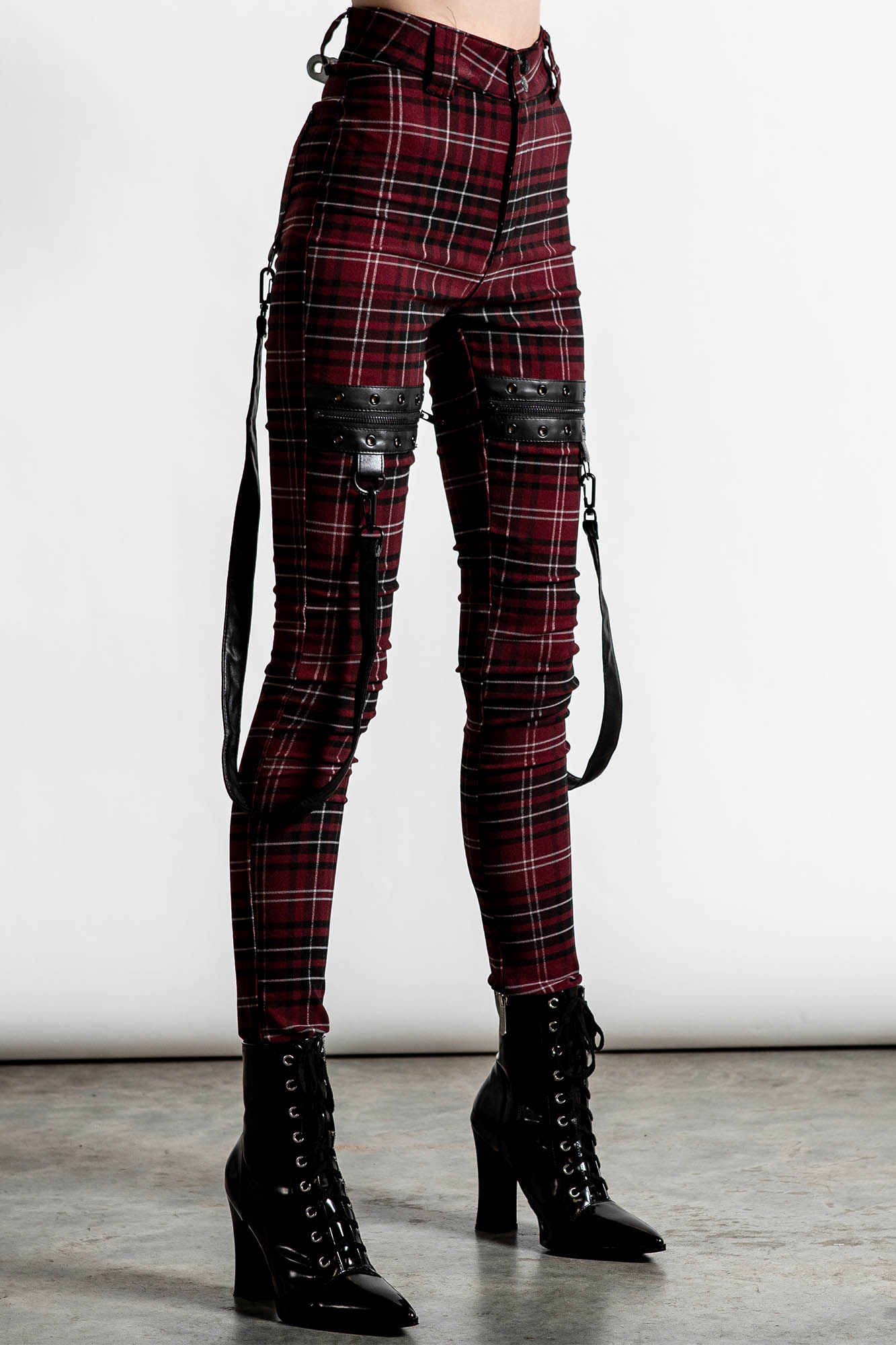 Dead Resistance Skinny Broek Blood Tartan