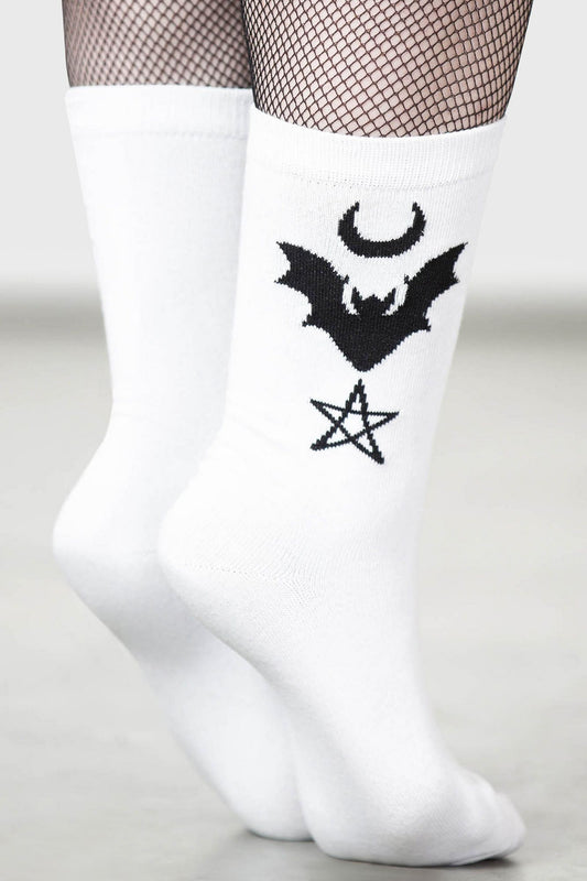 Killstar Bat Magic Sokken Wit