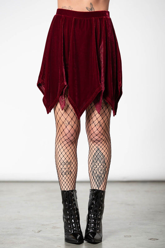 Killstar Lester Velvet Minirok Blood