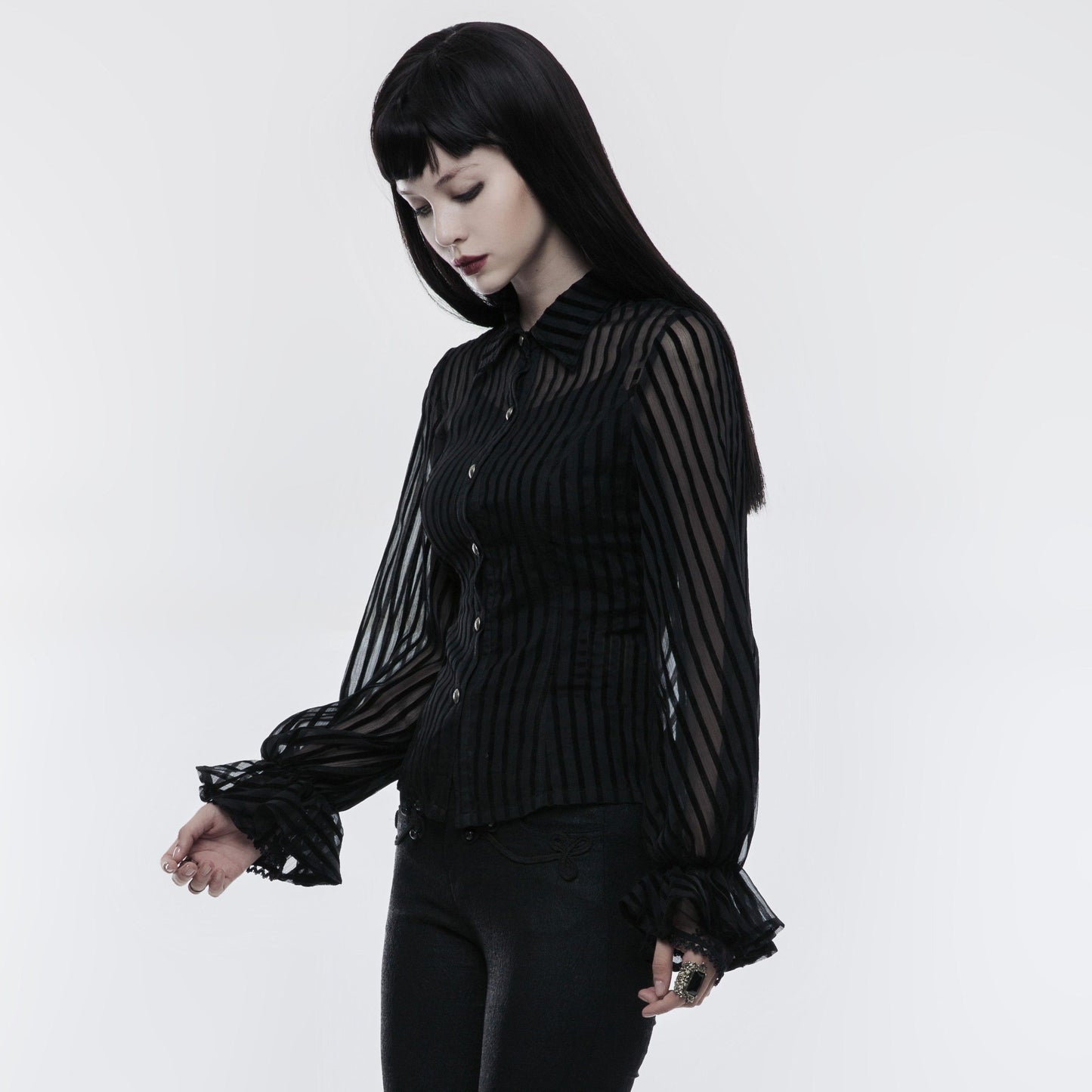 Punk Rave Time Stands Still Blouse Zwart