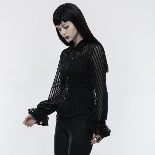 Punk Rave Time Stands Still Blouse Zwart