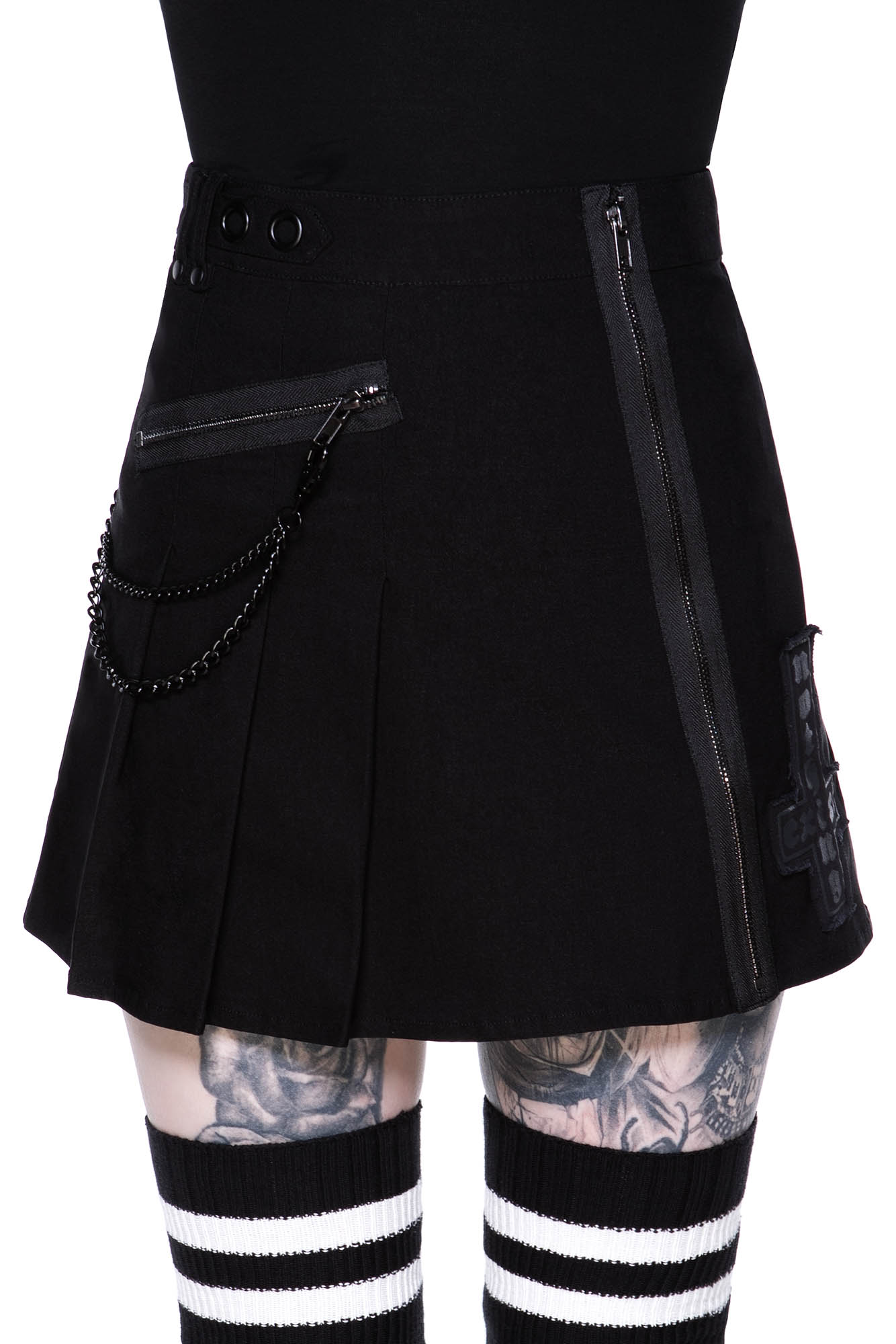 Killstar Calling Alice Mini Skirt Black