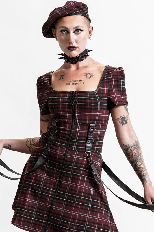Killstar Grave Rebellion Jurk Blood Tartan