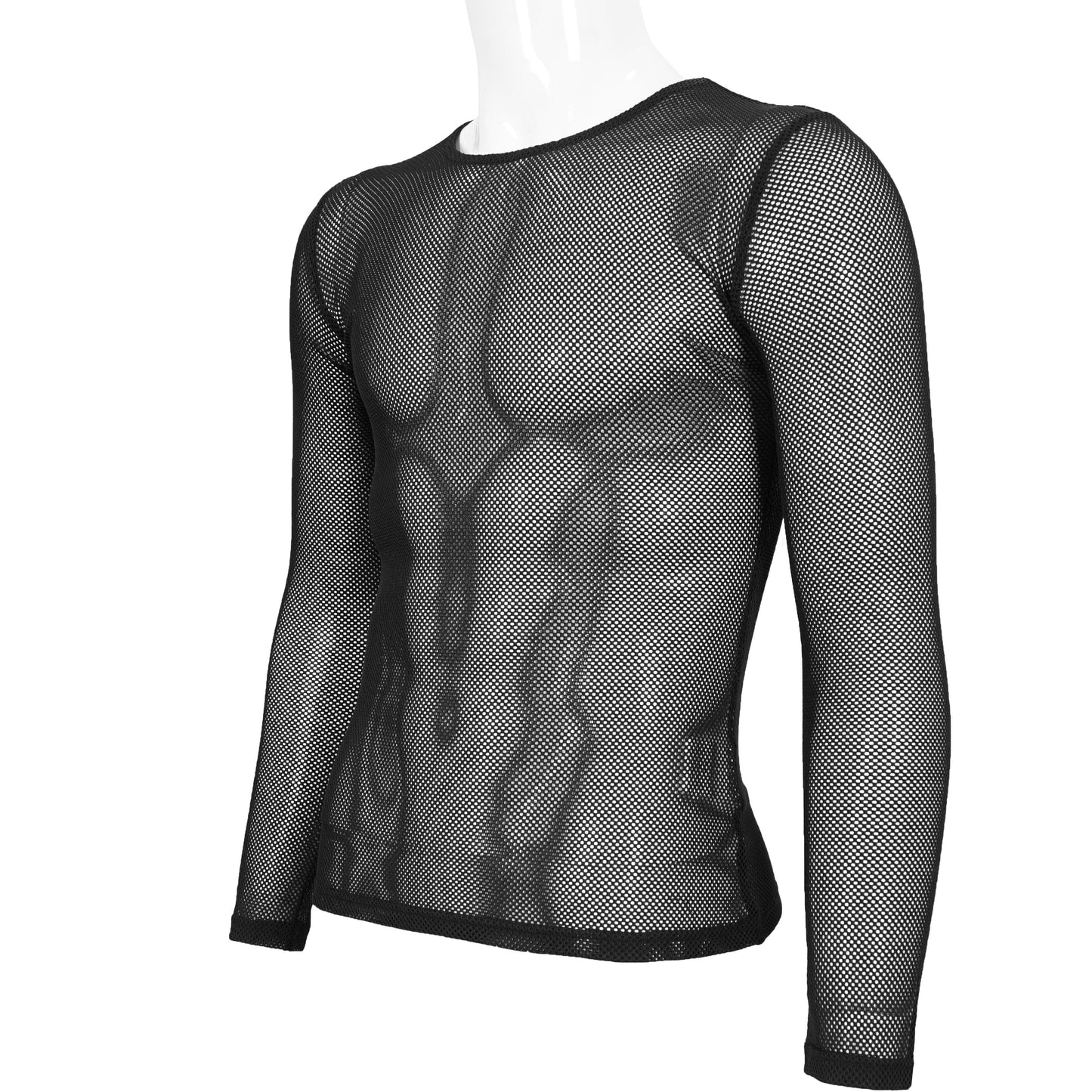 Devil Fashion Climax Long Sleeve Fishnet Top Black