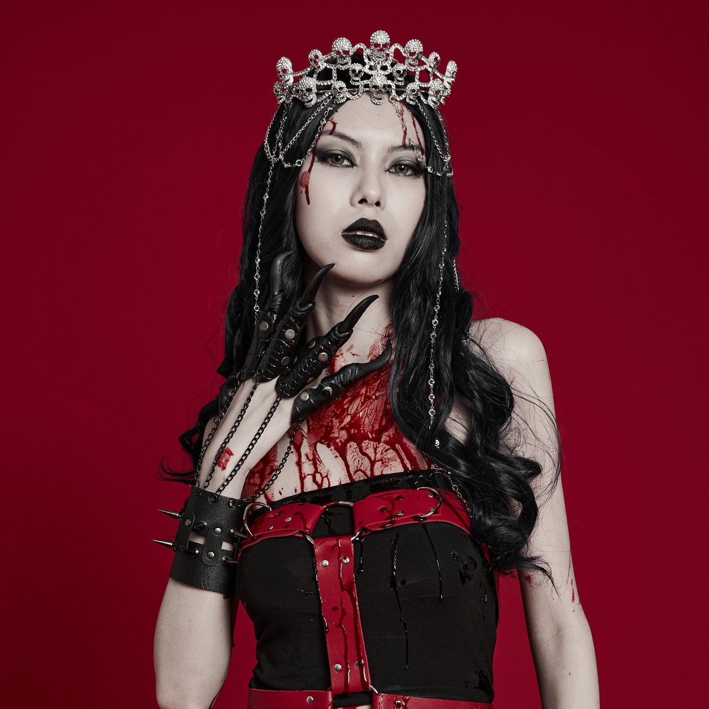 Skulls Tiara Crown Silver