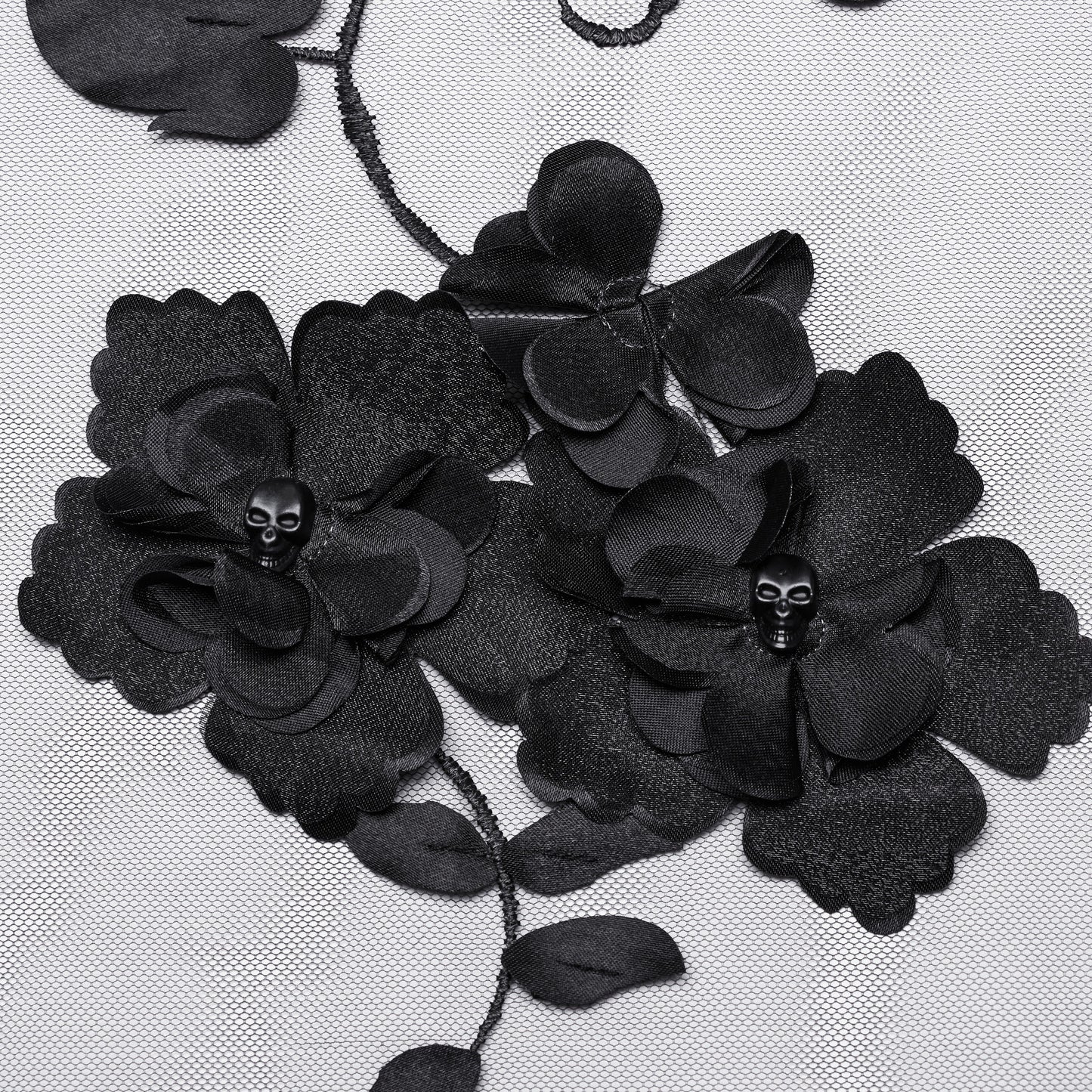 Black Flowers Mourning Veil