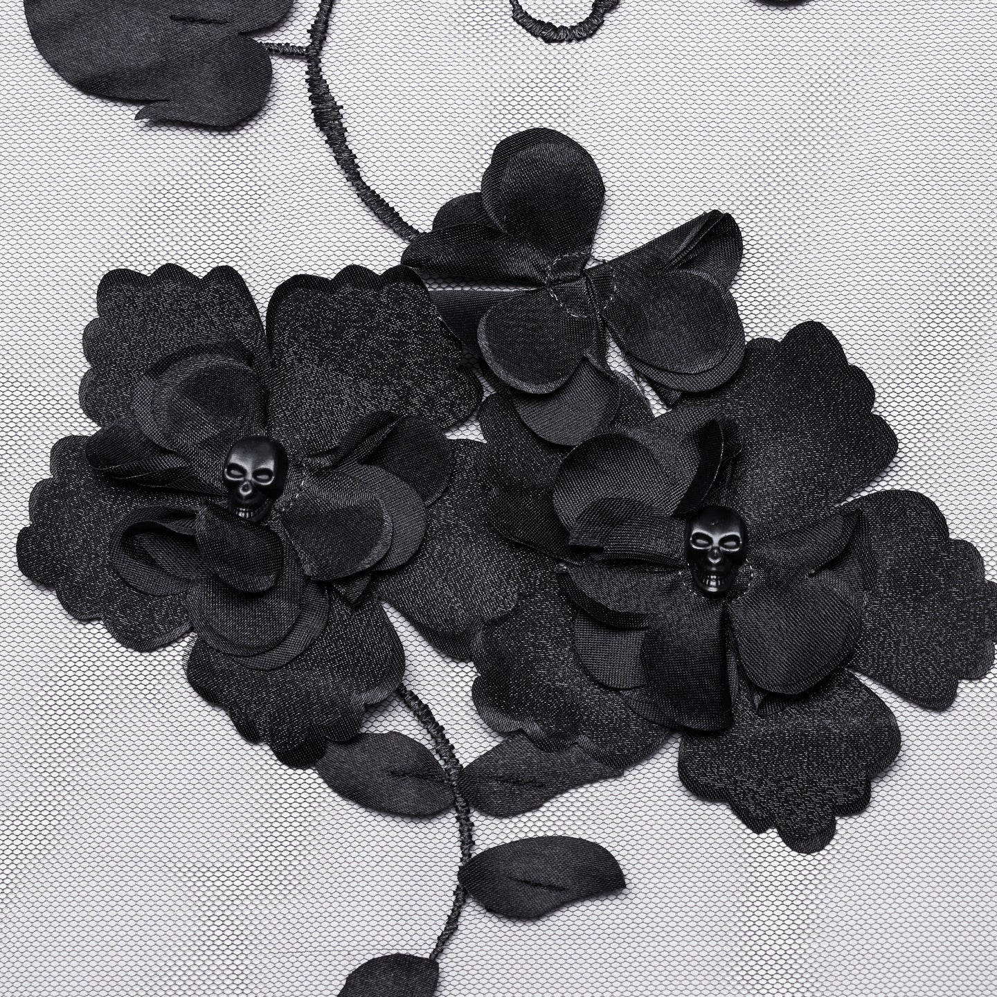 Black Flowers Mourning Veil