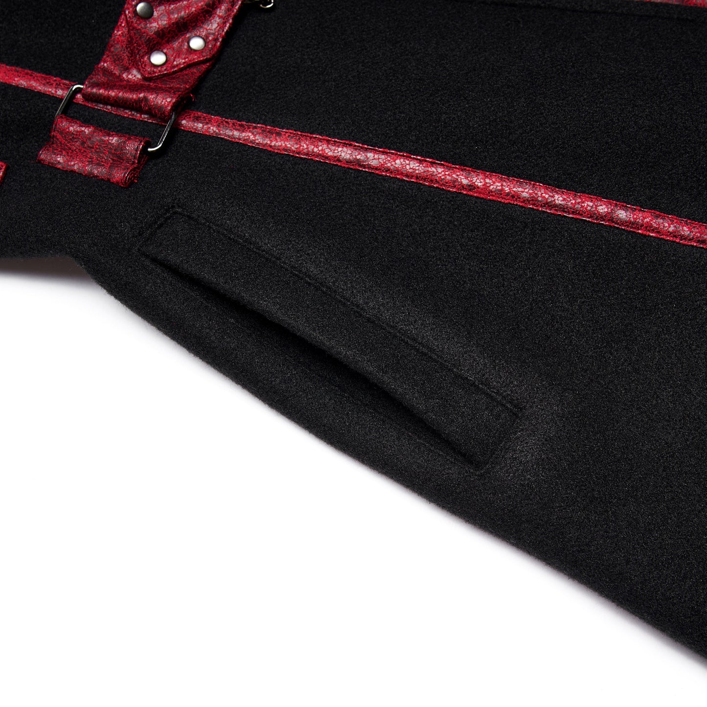 My Time Coat Black - Red