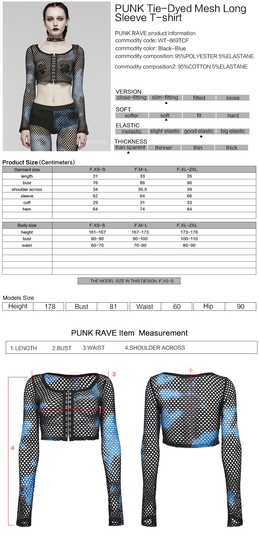 Stop This Long Sleeve Top Black - Blue