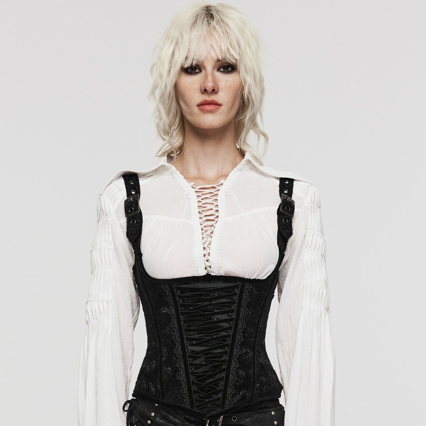 Roses Corset Vest Black