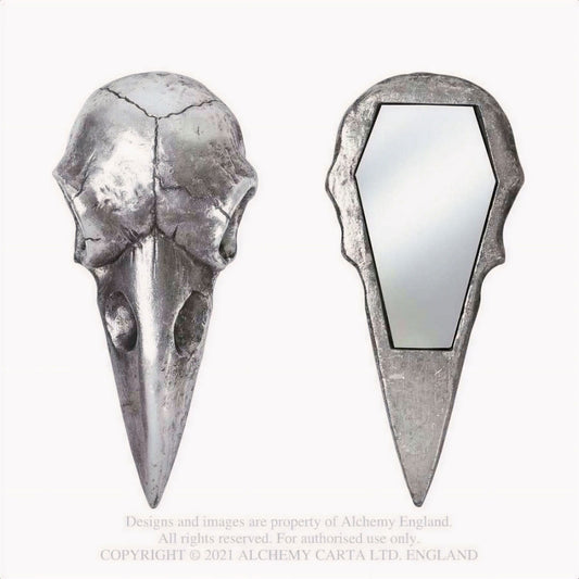 Raven Skull Handspiegel