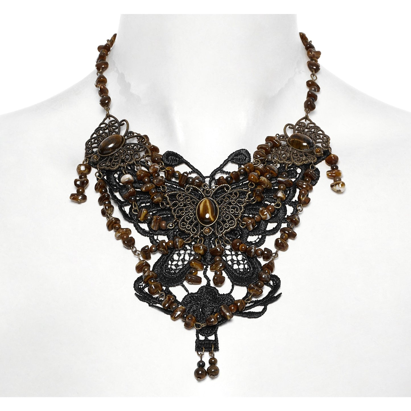 Steampunk Butterfly Halsketting Bruin