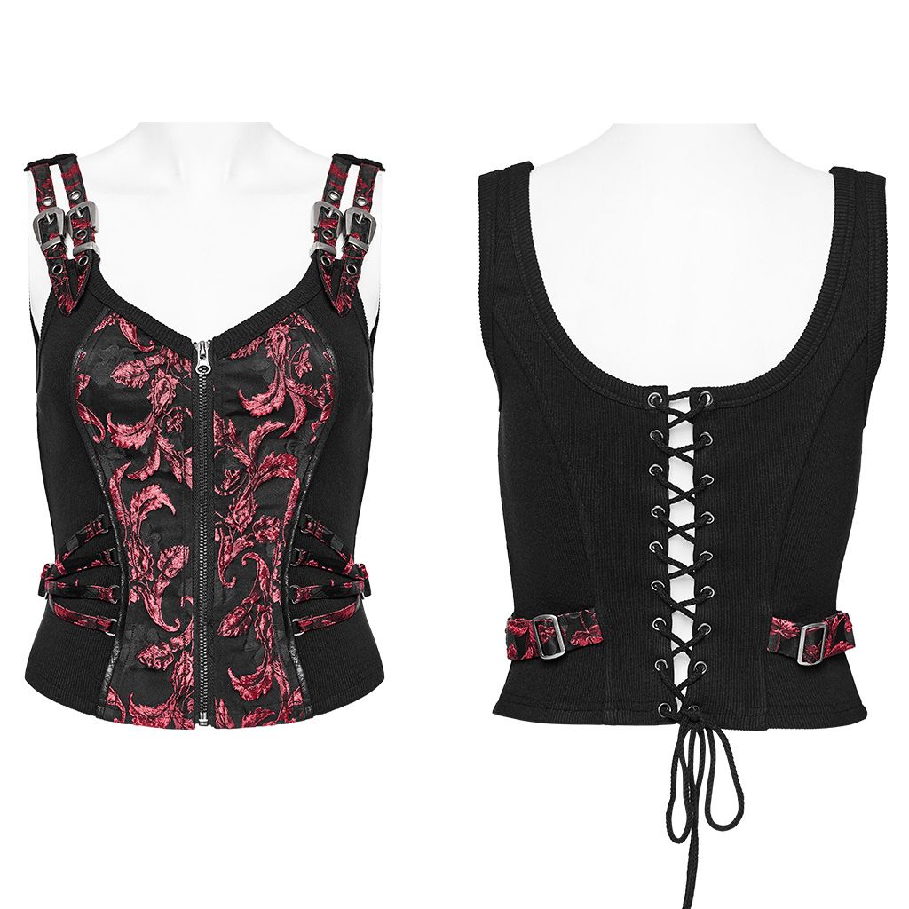 Take It All Corset Top Black - Red