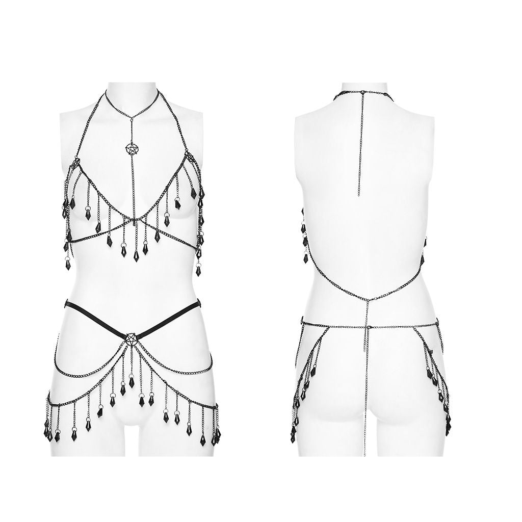 Black Tears Chain Harness Set