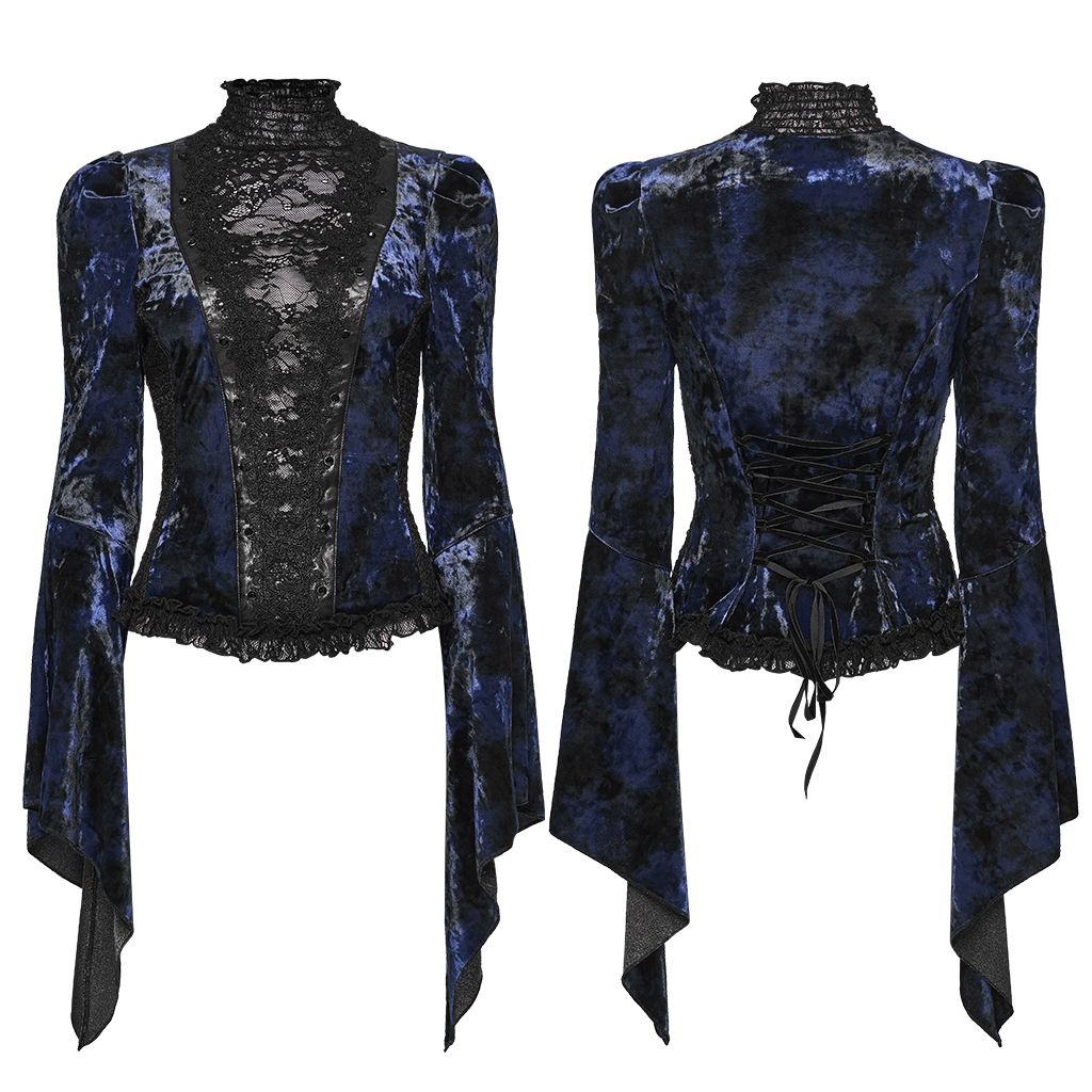 Broken Promise Top Blauw - Zwart