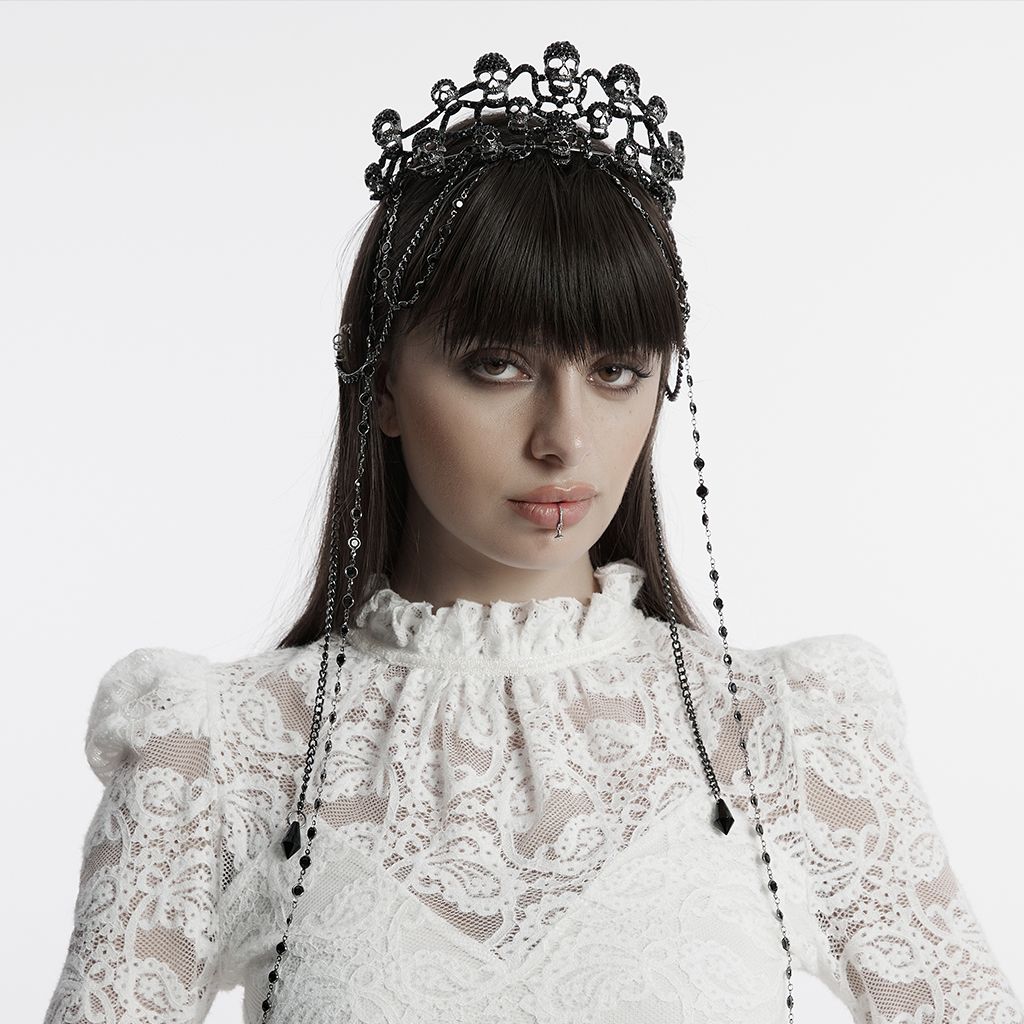 Skulls Tiara Kroon Zwart