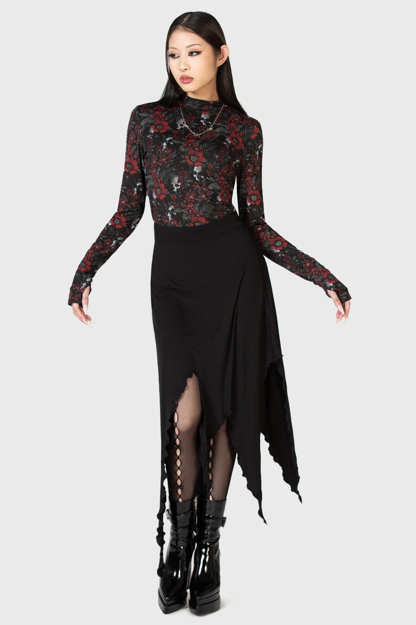 Killstar Creeping Willow Midi Skirt