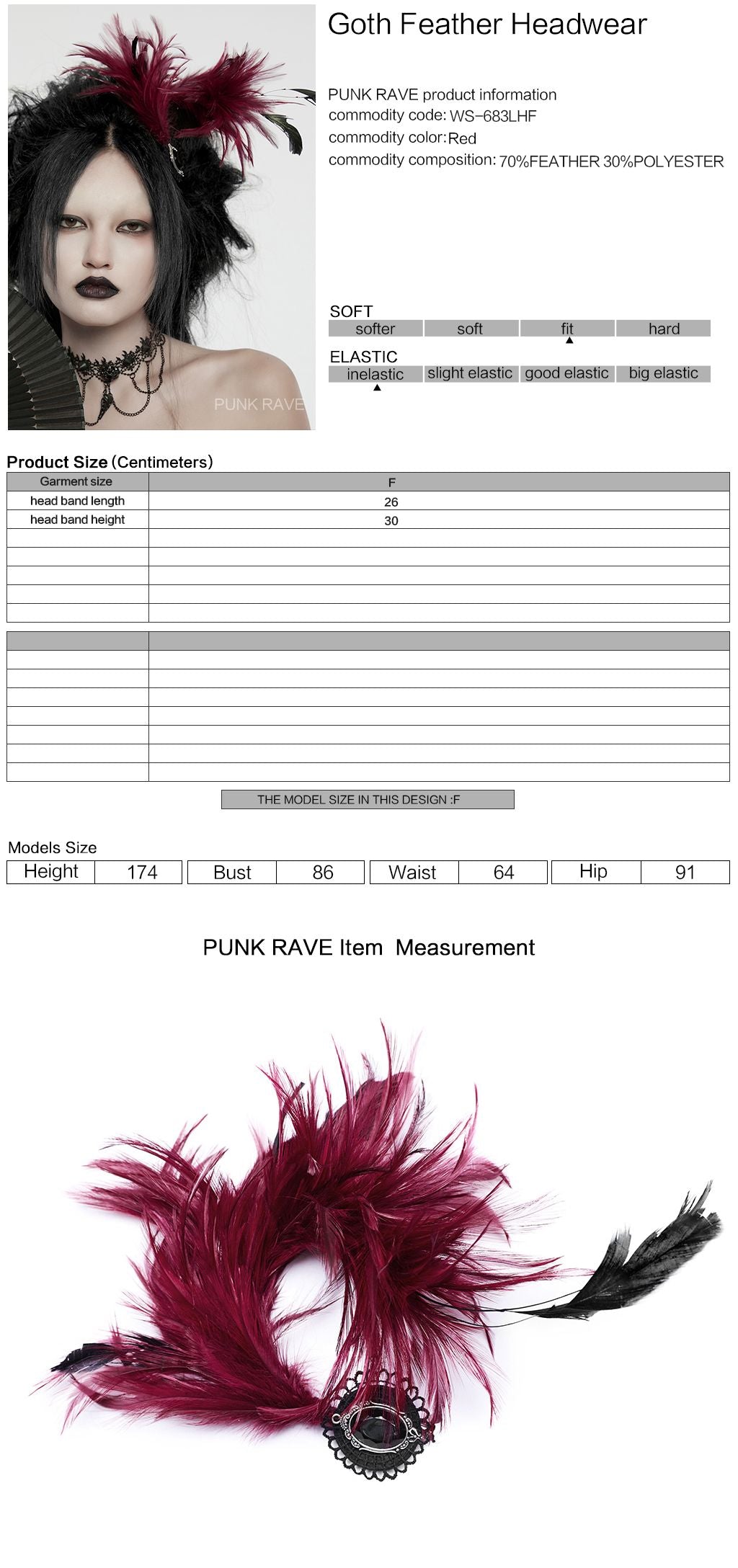 Decadent Fascinator Red - Black
