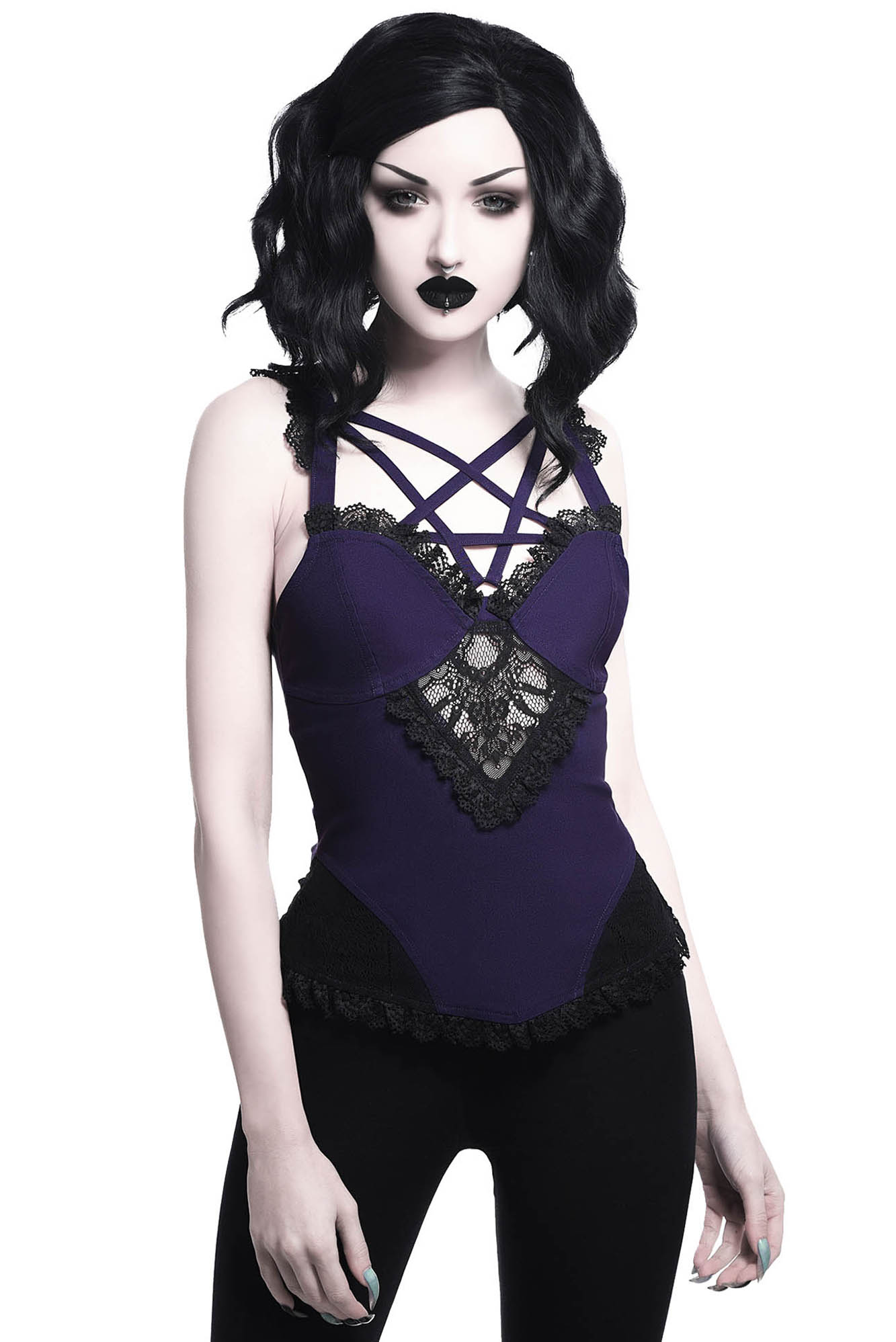 Killstar Lydia Harness Top Plum