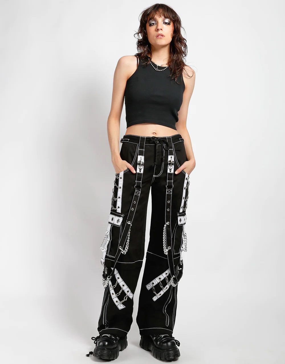 The Rough Broek Zwart - Wit