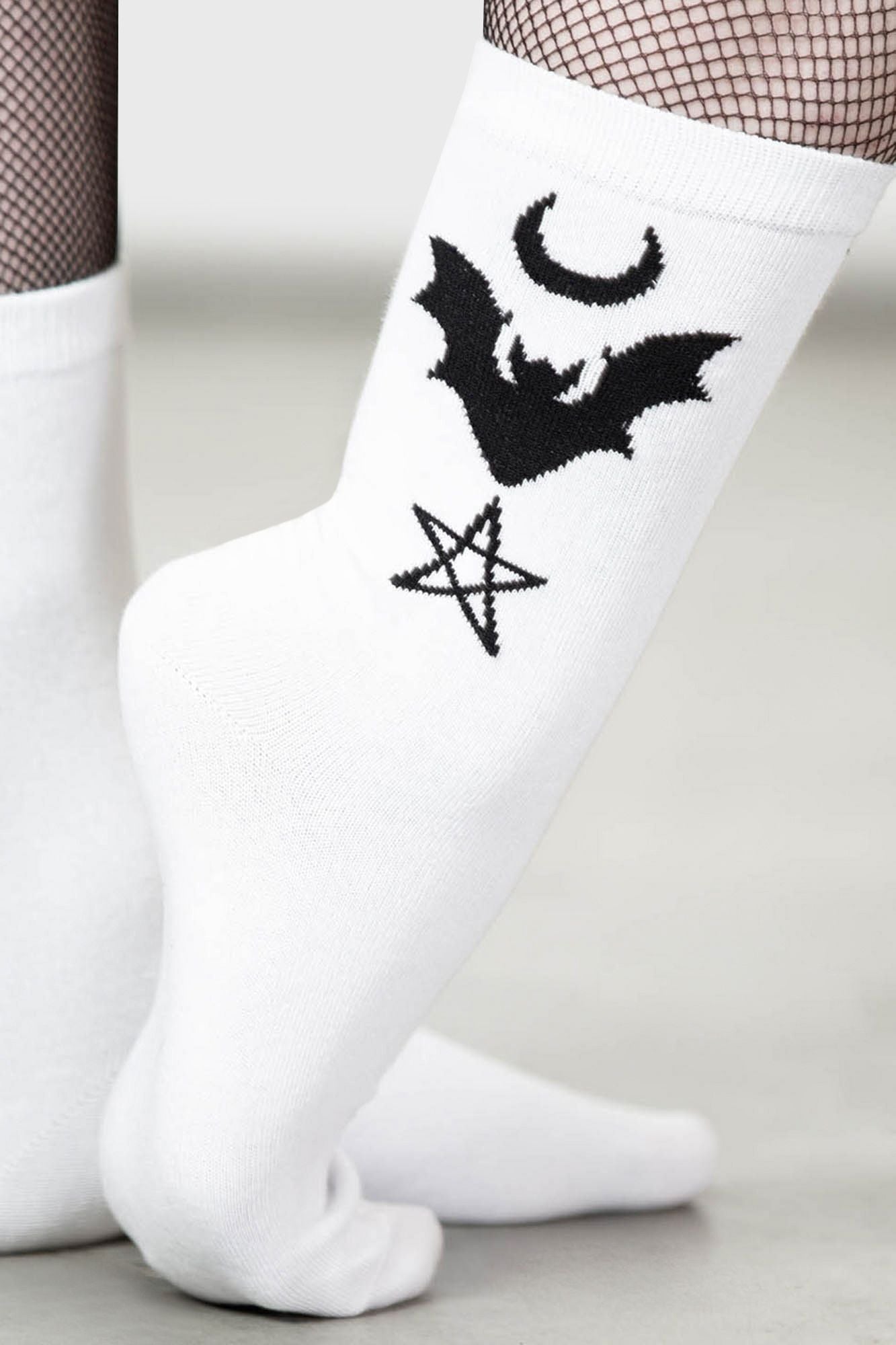 Killstar Bat Magic Sokken Wit