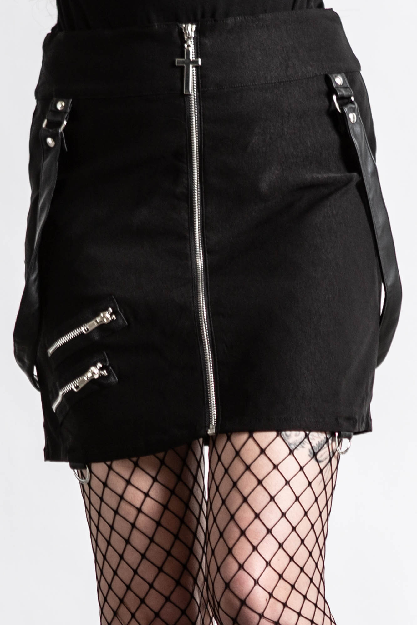 Killstar Katy Coffin Mini Skirt Black