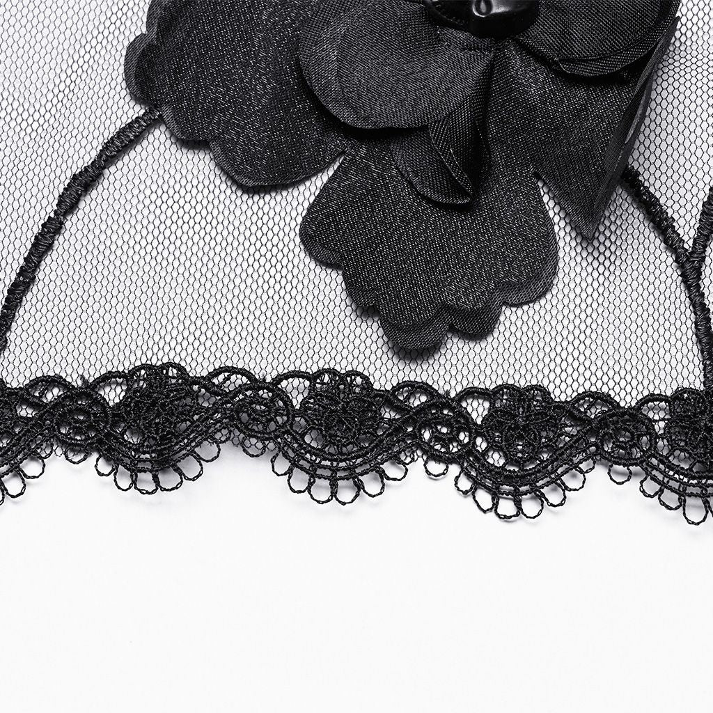 Black Flowers Mourning Veil