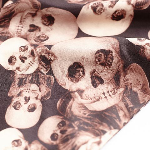 Skulls Leggings Brown - White K-259CO