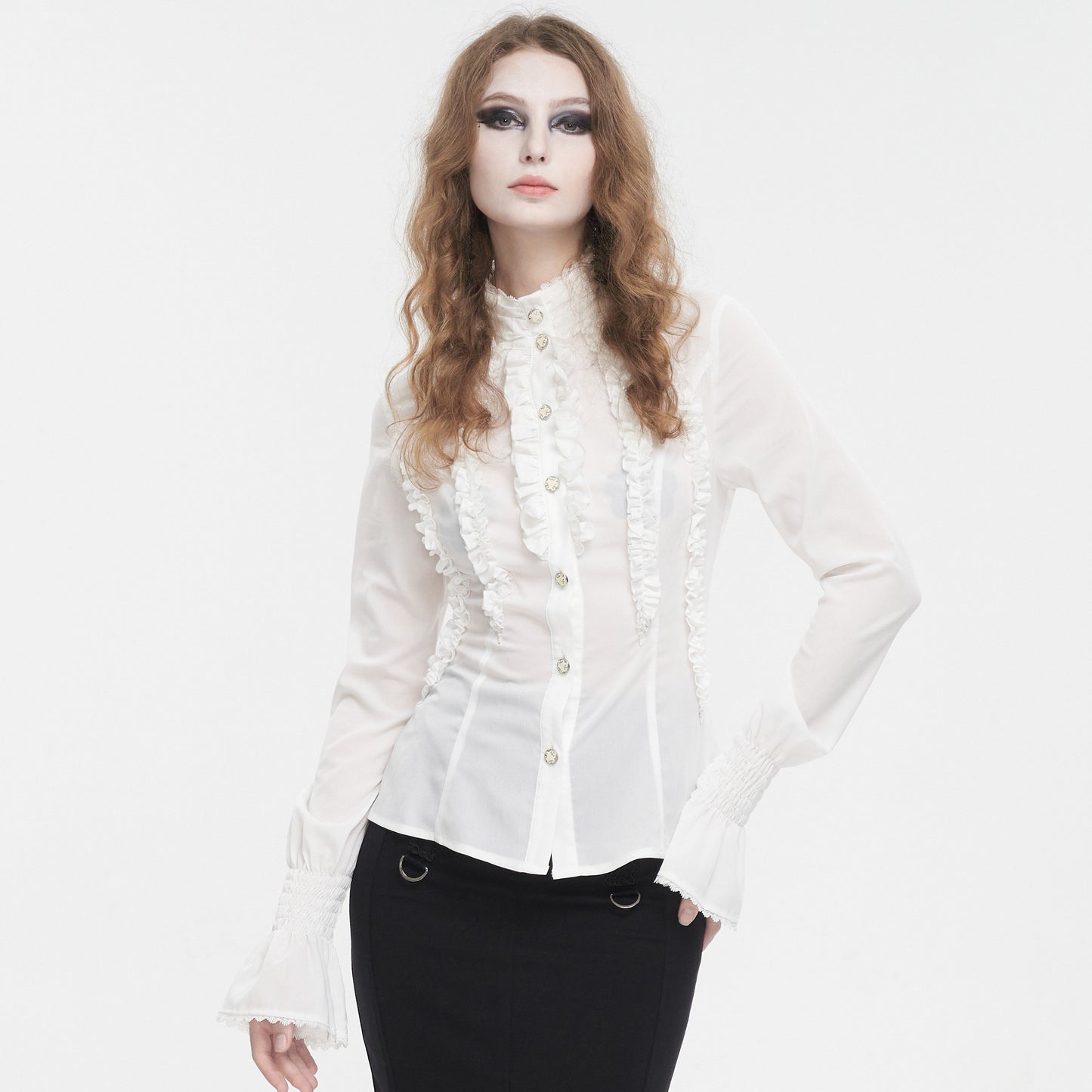Devil Fashion Bluff Blouse Wit