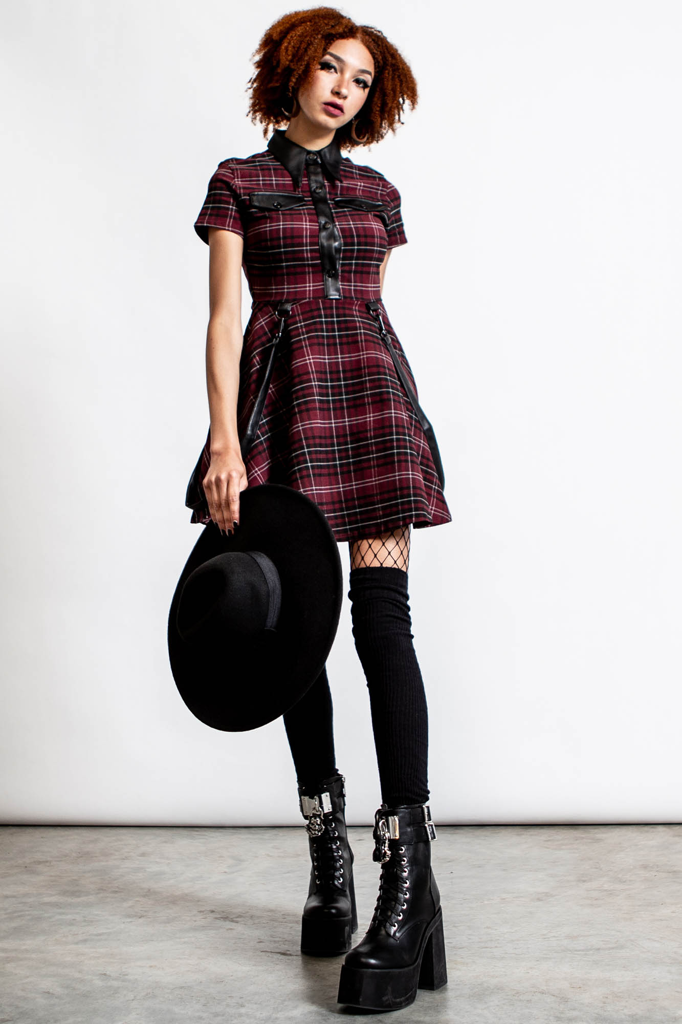 Killstar Menace Jurk Blood Tartan