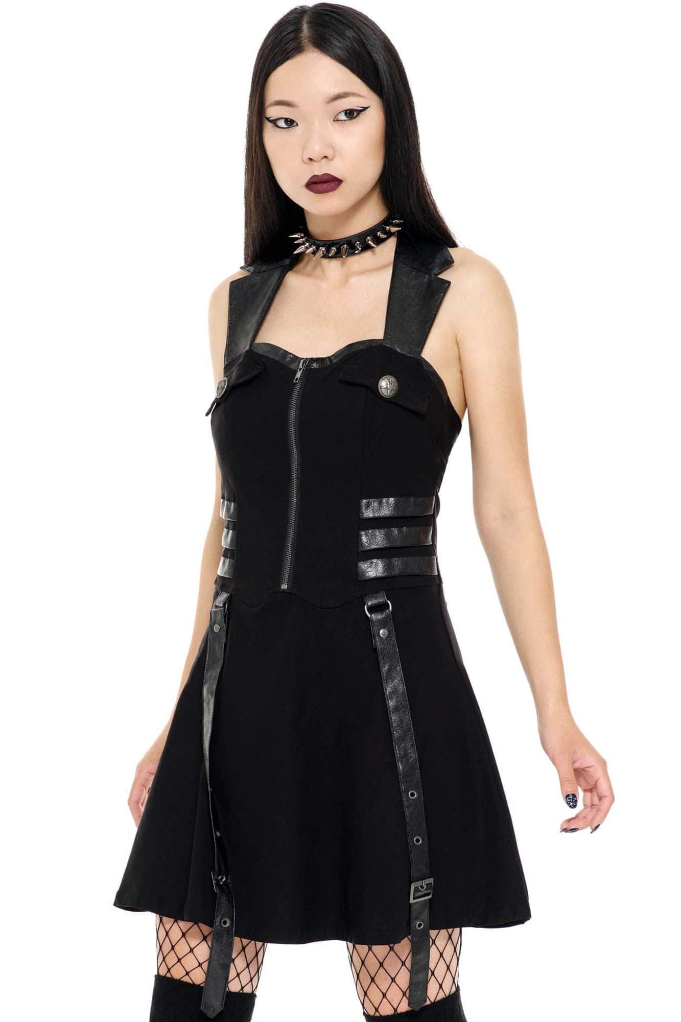 Killstar Psy-Ops Halter Jurk Zwart