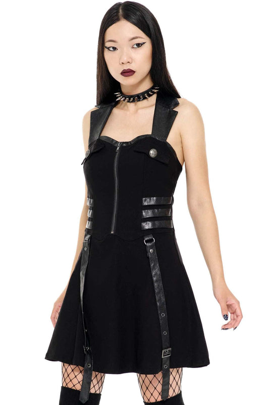 Killstar Psy-Ops Halter Jurk Zwart