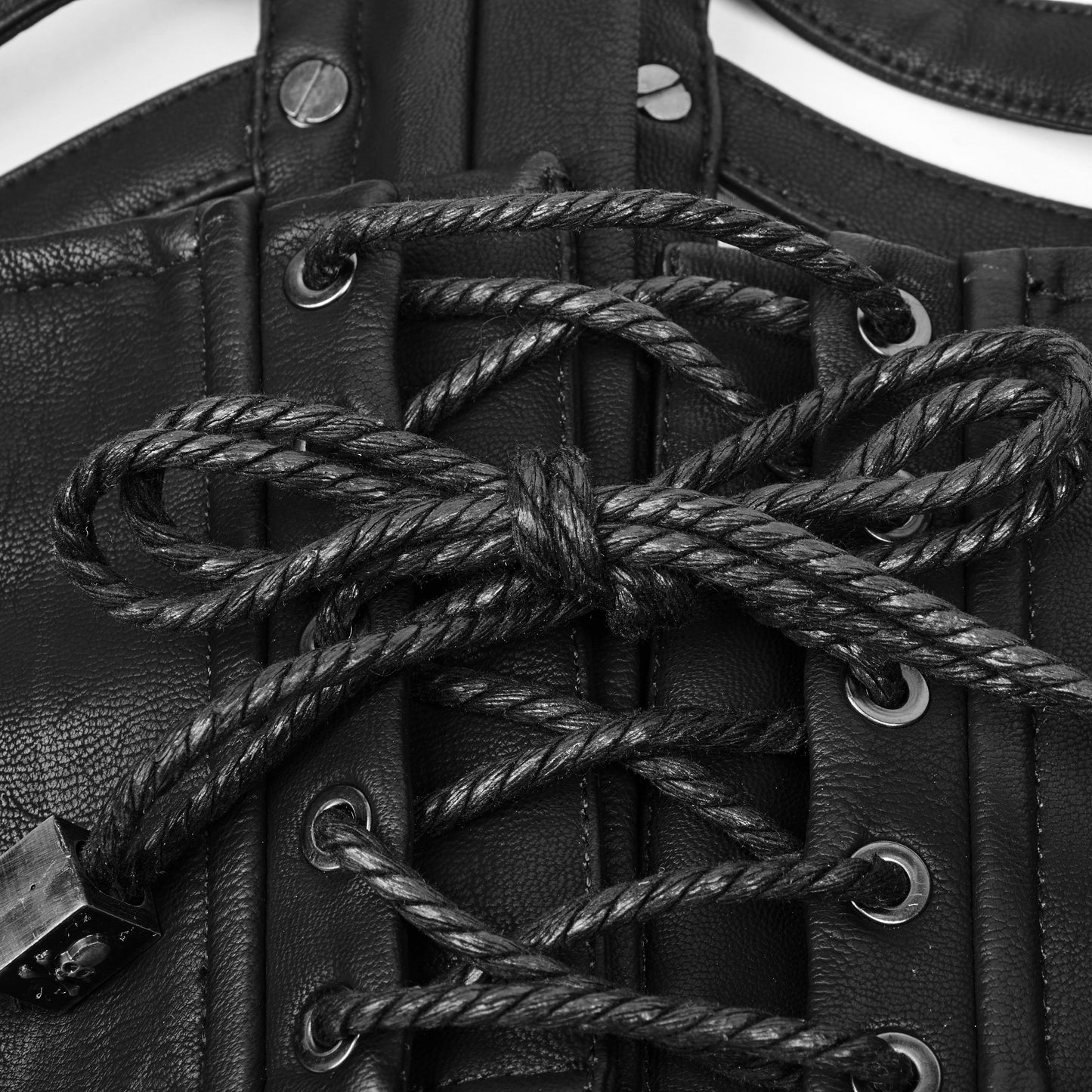 Caged Corset Girdle Faux Leather