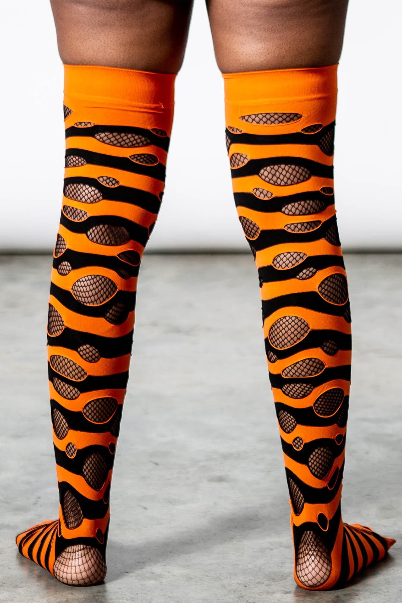 Wretched Soul Distress Socks Black/Orange