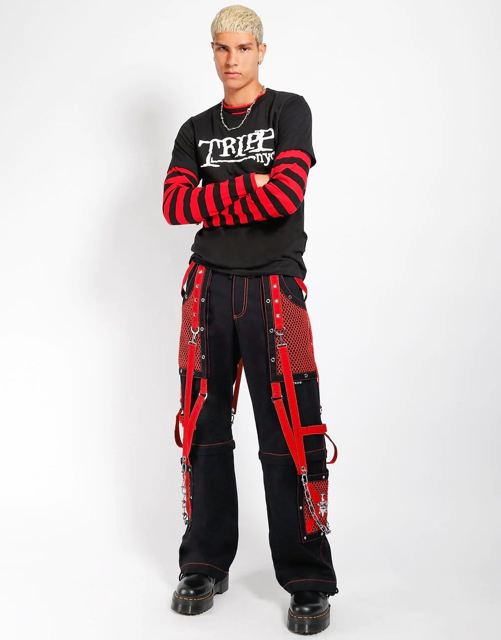 Symbol Zip Off Broek Zwart - Rood