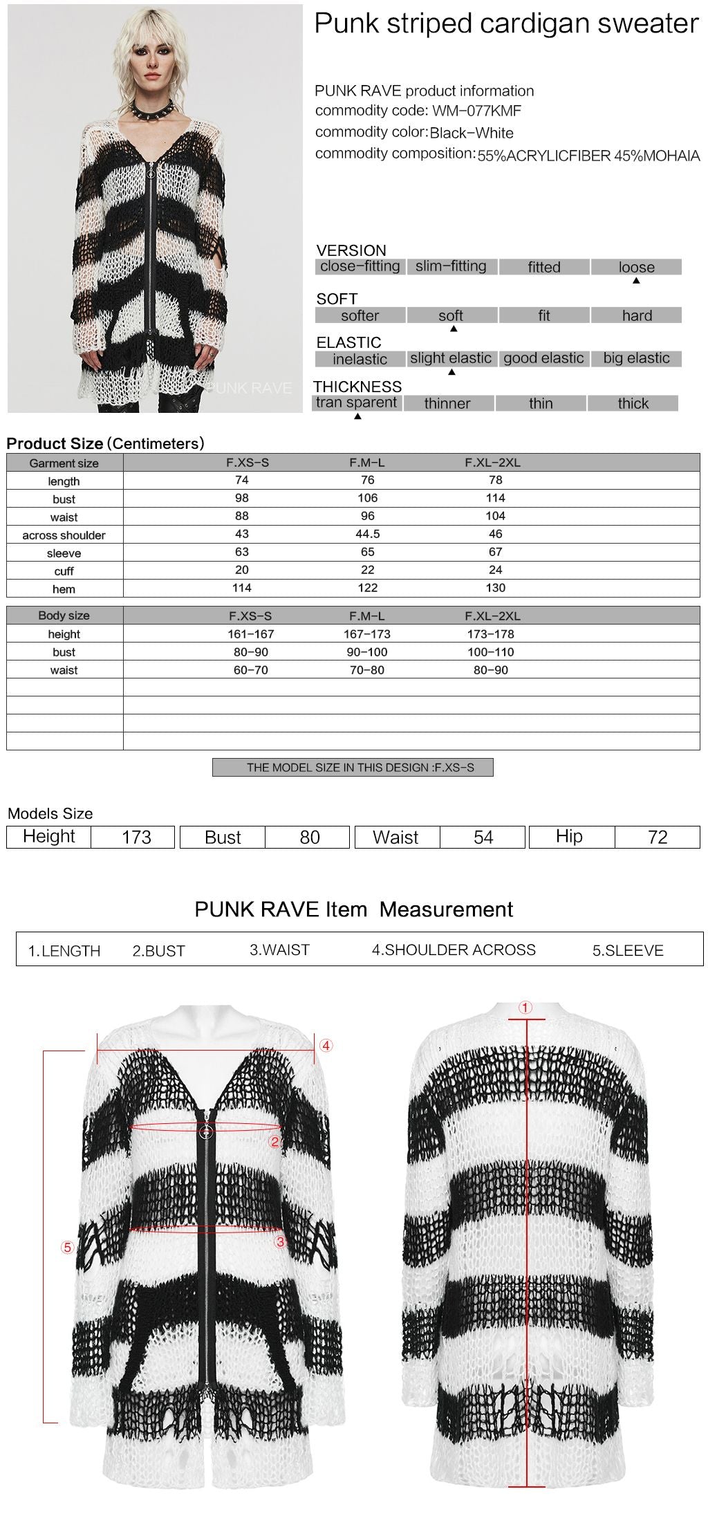 Viral Cardigan Black - White