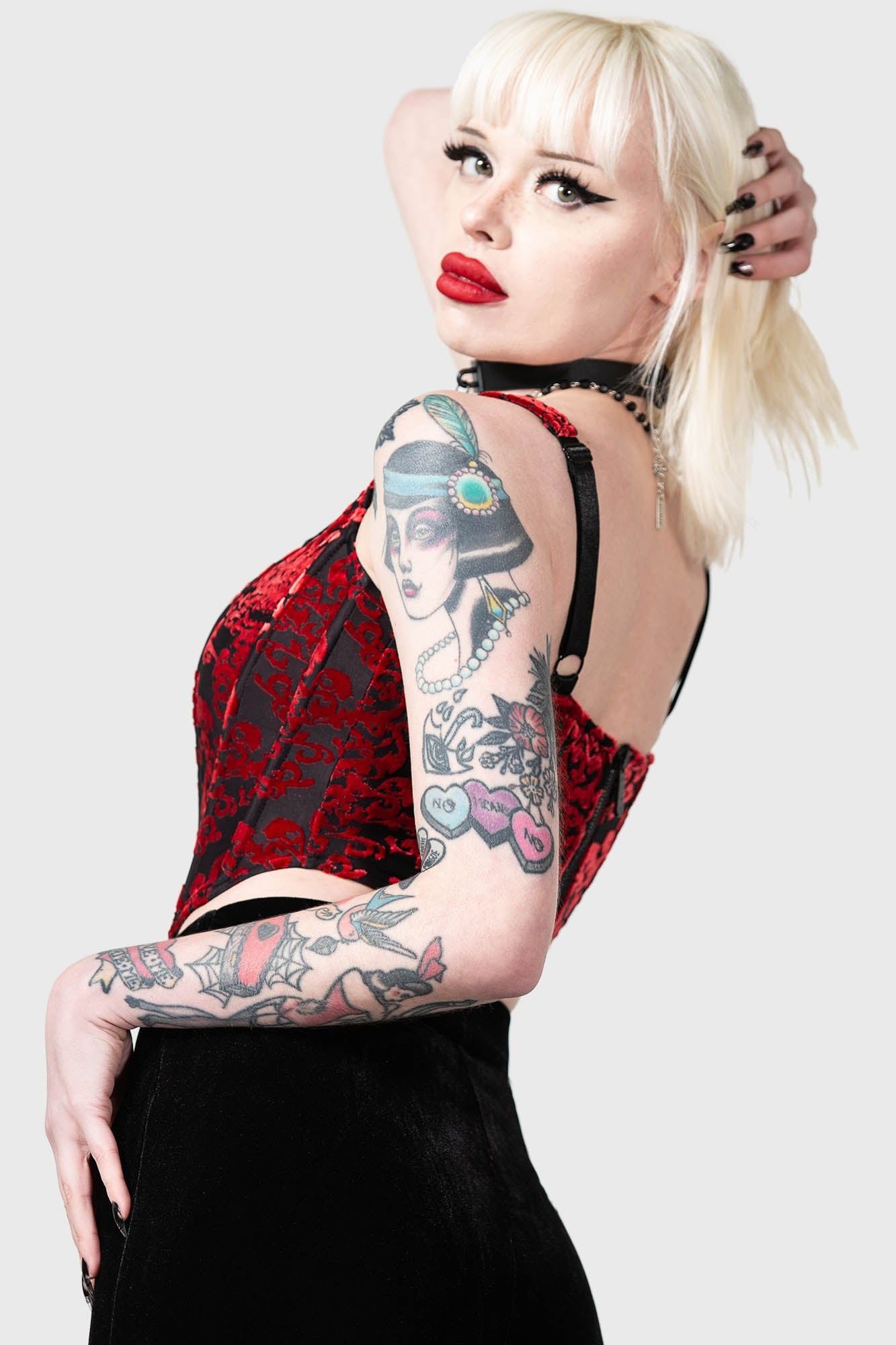 Killstar Snarl Corset Top Rood